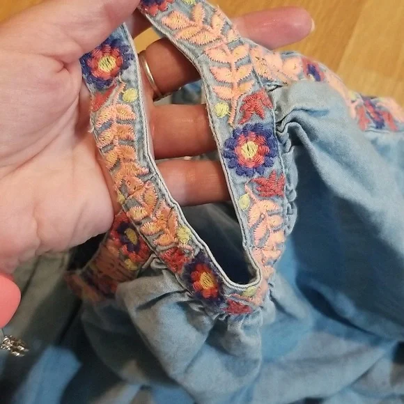 Milkshake blue dress with embroidery girls size 8 EUC - Picture 9 of 12